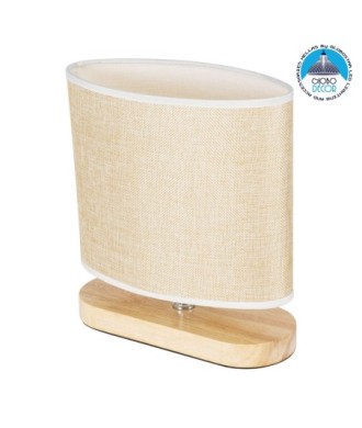 GLOBOSTAR® CHIARA 01241 Boho Επιτραπέζιο Φωτιστικό Πορτατίφ με Ντουί 1 x E27 AC 220-240V IP20 - Μπεζ - Μ25 x Π12 x Υ26cm